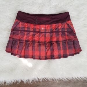 Lululemon Pace Setter Plaid Skort Skirt 8